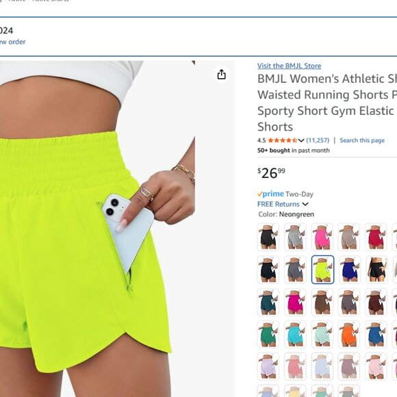 BMJL Pants - Women's Athletic Shorts High Waisted Running Shorts Pocket